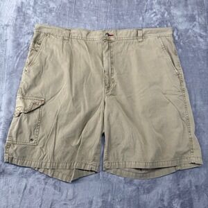 Orvis Trout Bum Mens 44 Khaki Tan Cargo Shorts 100% Cotton Canvas Fishing Hiking
